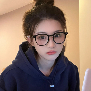 复古黑框眼镜素颜神器学生圆脸大脸显瘦纯欲风方框眼睛框镜架女款