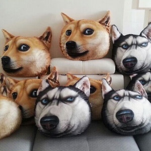 狗头抱枕办公创意玩具狗狗二哈网红沙发简约可爱靠垫汽车搞怪卧室