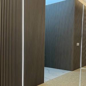 竹木纤维格栅生态木长城板阳台吊顶护墙板背景墙免漆绿可木门头装