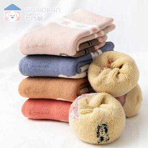 七巧板秋冬季加厚加绒冬天袜子男童毛巾女童宝宝儿童无骨毛圈冬款