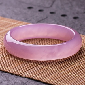 天然冰花芙蓉玉手镯少女细u条圆镯玉髓玛瑙小巧镯子西安蓝田玉