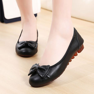 真皮软底秋天女式牛筋底皮鞋软面豆豆鞋女春秋薄款透气瓢鞋软皮平