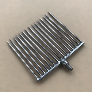 不锈钢15齿圆尖小鱼叉头 八齿扁平排叉渔插8mm螺口黄鳝叉子不带杆