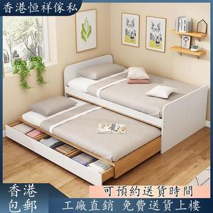 香港包郵多功能子母床榻榻米成人床高低床独特上双层床双人床