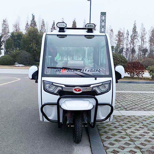 时时顺全封闭电动三轮车家用车老人接送孩子成人车两门三座电瓶车