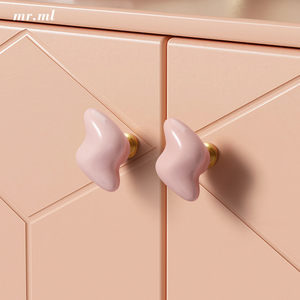 mrml黄铜儿童房拉手衣柜门可爱卡通彩色陶瓷小拉手抽屉橱柜子把手