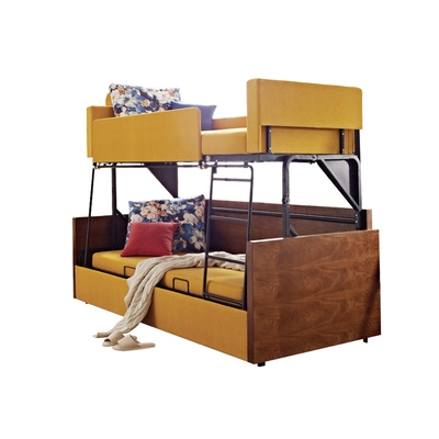 沙发上下两层床折叠沙发秒变双层床d高低床金属上下铺升降变形两
