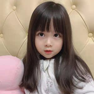 儿童假发小女孩仿真发自然空气刘海圆脸可爱甜美公主拍照发套