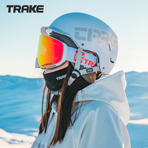 Trake2024年新款ABS帽檐款头盔专业成人滑雪装备单双板滑雪头盔女