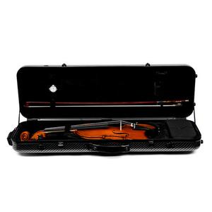 高档小提琴琴盒 黑色白条纹长方形小提琴盒子 玻璃钢碳纤维 4/4尺
