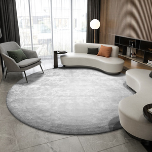 圆形北欧简约现代地毯客厅沙发茶几毯纯色高级衣帽间卧室床边垫子