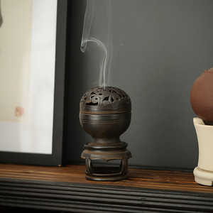 纯手工缠枝熏炉香炉清新仿古陶瓷熏香家用室内焚香摆件古代装饰品