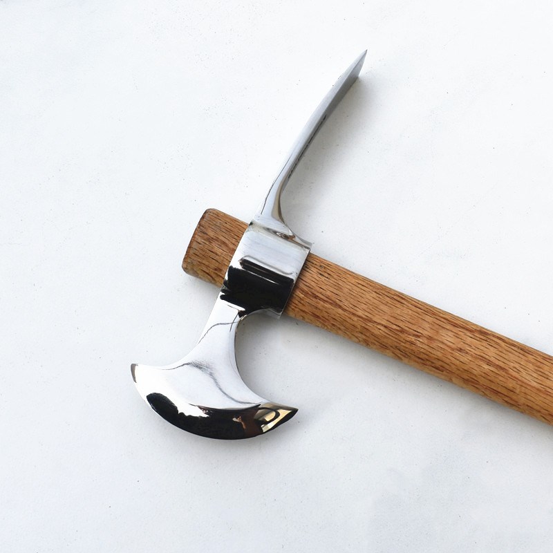 日本购不锈钢尖镐斧镐户外登山镐中号小洋镐农用十字尖扁冰镐头园