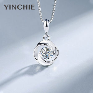 000人付款淘宝银千惠925纯银项链女托帕石锁骨链女款吊坠长款时尚饰品