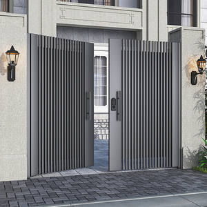 庭院大门铝合金铁艺别墅户外乡村院子门优质门单双开防盗不锈钢门