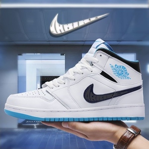 aj1高帮男鞋激光蓝影子灰空军一号af1莆田正版篮球运动休闲板鞋女