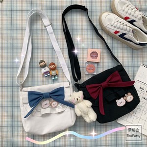 lolita日系女学生复古甜美蝴蝶结软妹帆布包百搭ins斜挎包jk包包