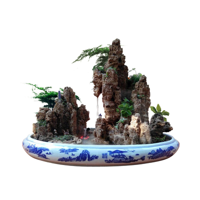 n吸水石假山盆景流水摆件桌面景观大型上水石镇宅奇石鱼缸造景原