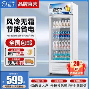 扬子纯白饮料展示柜冷藏冰柜保鲜双开门冷柜商用单门啤酒冰箱立式