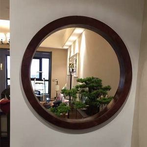 新中式圆形墙洞实木线条包边窗套窗户框隔断装饰吊顶原木屏风封边