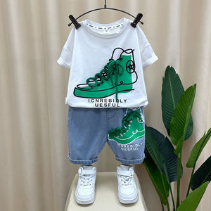 巴拉巴柆男童套装儿童夏装小童短袖新款韩版宝宝两件套潮男孩夏季