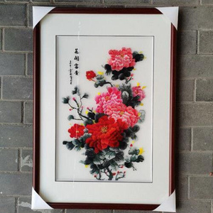 苏绣成品客厅挂画卧室装饰画机绣苏州刺绣画牡丹荣华富贵0人付款308