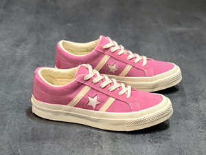 官网店匡威女鞋one star两杠木村一星粉色麂皮复古低帮男板鞋夏季
