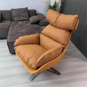 北欧客厅旋转单人沙发椅休闲简约舒适可拆卸老虎椅网红高靠背躺椅