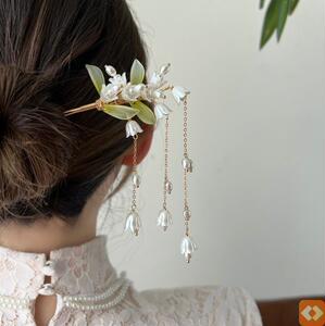 汉服头饰小花钗头上戴的头饰品精致高档发簪古风簪子低丸子头发饰