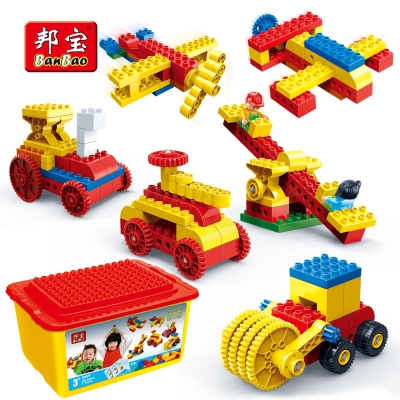 邦宝v6530大颗粒儿童早教拼装机械齿轮积木玩具机器人益智教育礼