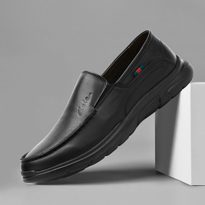 cele策乐男鞋2022秋季男士百搭英伦风一脚蹬乐福鞋休闲皮鞋男真皮