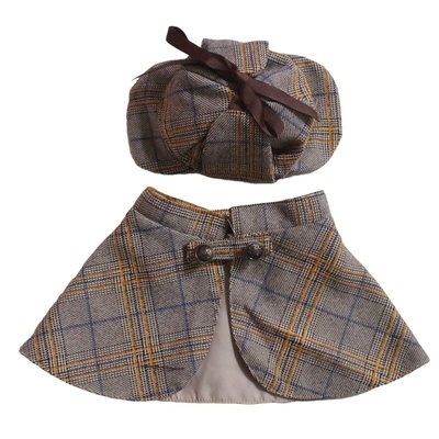 福尔摩斯·猫宠物侦探服斗篷帽子套装有趣猫咪狗狗u衣服卖萌装扮