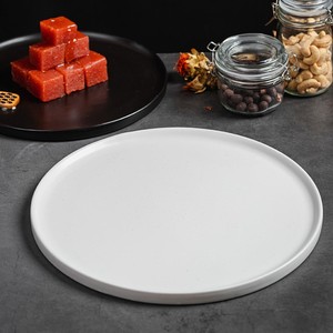 10寸纯平大圆盘酒店餐具意境菜餐厅饭店专用西餐盘子牛扒牛扒