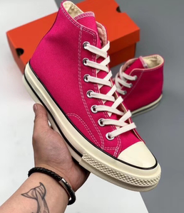 匡威/star 1970s 玫红色高帮女鞋经典款男休闲帆布鞋三星标情侣鞋
