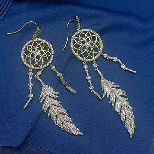 捕梦网耳环金色