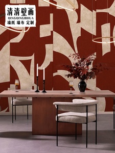 3d美式进口几何图形背景墙壁纸客厅壁布别墅会所墙布卧室抽象墙纸
