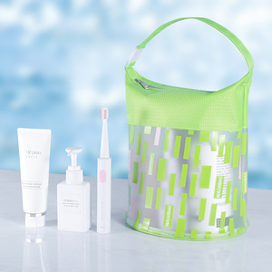 新款TPU防水手提沙滩包旅游游泳包旅行防水洗漱包透明圆桶化妆包