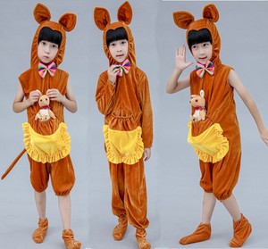 动物演出服鹿松鼠袋鼠表演服装狮子大灰狼狐狸老虎舞台妆3人付款26