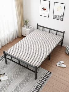 单人床90cm宽简易床出租房专用经济型折叠床钢1.2米 家用一米二床