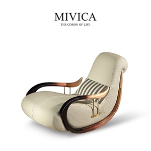 米维卡Bedoya贝多亚系列轻奢躺椅真皮休闲摇摇椅原创设计国际馆K1