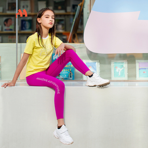 超音aawin女童新款瑜伽裤亲肤高弹透气速干打底裤紧身裤bp008