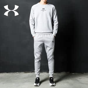 安德玛正品运动服套装男士春秋季跑步健身圆领长袖长裤休闲两件套