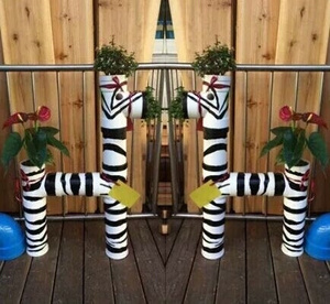 阳台种菜管道pvc管幼儿园花架客厅 花盆花装饰工艺品水管动物造型