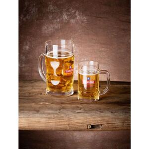 青岛啤酒杯商用500ml玻璃扎啤杯子大号1000ml特色酒杯定制logo