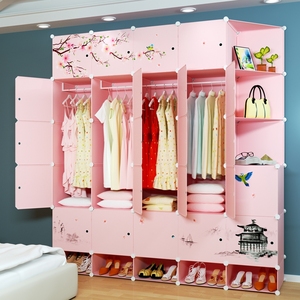 衣柜简易组装现代简约塑料布挂储物柜可拆卸家用女生卧室收纳柜子