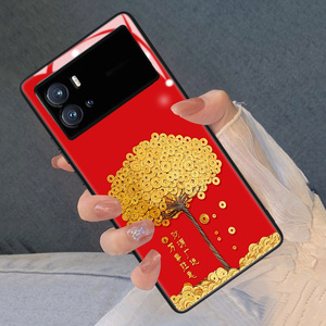 新年红色iQOO9Pro手机壳iQOO11摇钱树龙年iQOO10-Pro个性iQOO8Pro全包iqoo7-iqoo6防摔套iQOO5-iqoo3-iqooz3