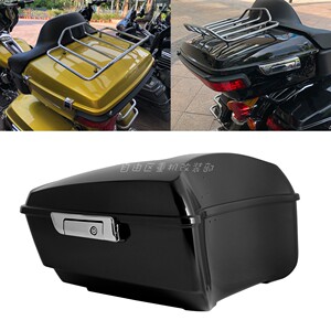 哈雷摩托车后尾箱双灯路王公路大道滑翔旅行后备箱大号黑颜色喷漆