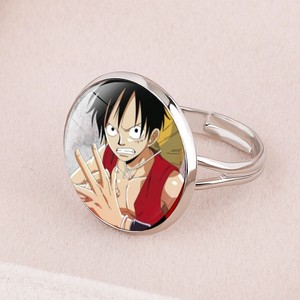 动漫海贼王戒指路飞乔巴水晶开口手饰定制二次元卡通指环男女酷帅