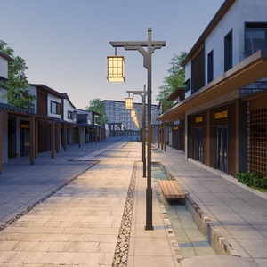 太阳能路灯新中式庭院灯3米户外防水led灯别墅花园高杆灯室外