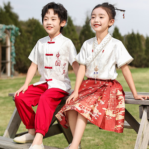 汉服儿童演出服女童合唱表演服装古筝中国风民族服装古装国学汉服